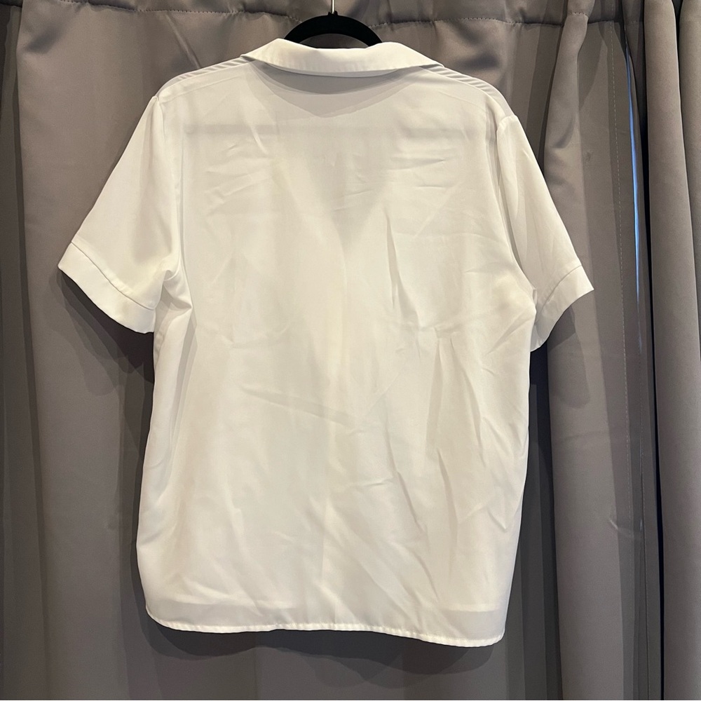 White Ruffle Blouse—Large - Picture 2 of 5
